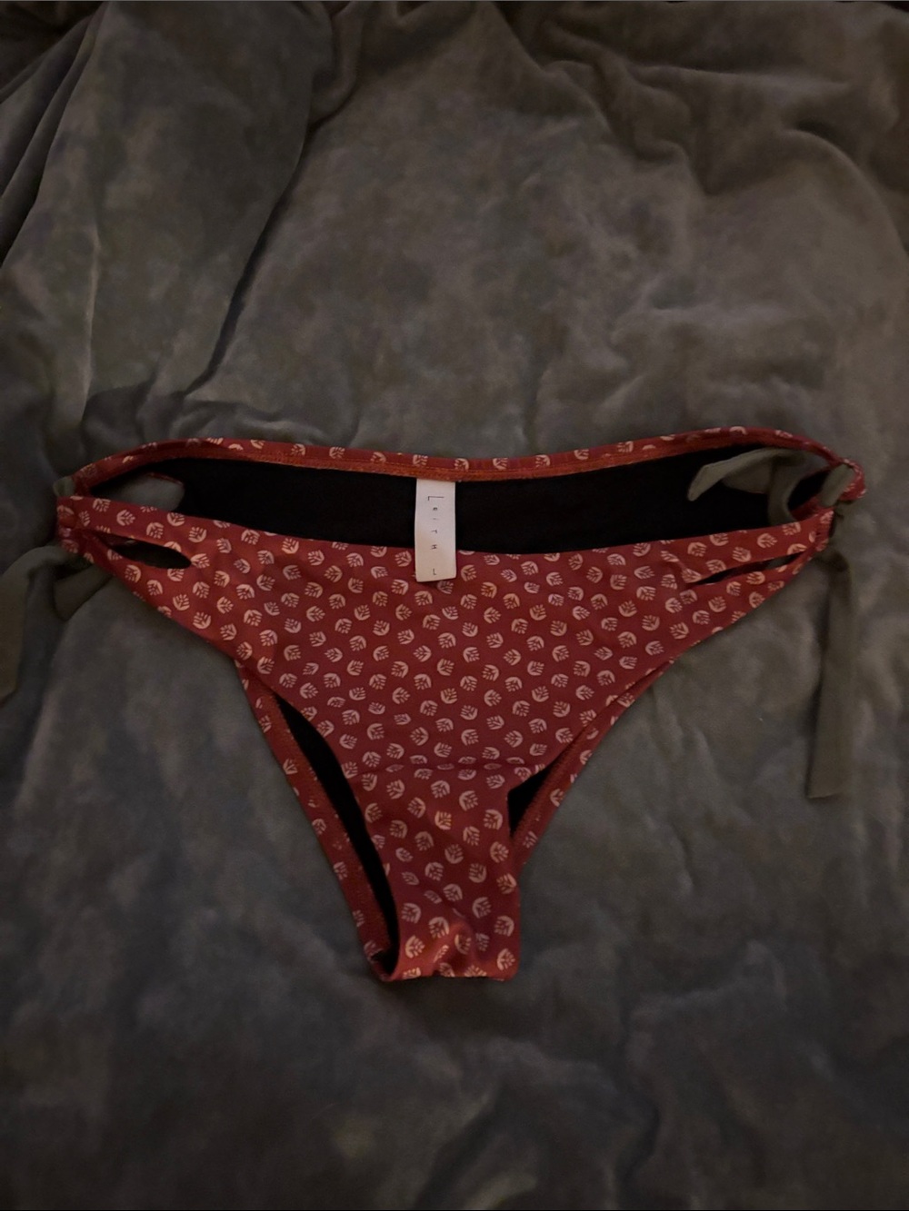 Leith Rust Red Printed Tie-Side Bikini Bottom